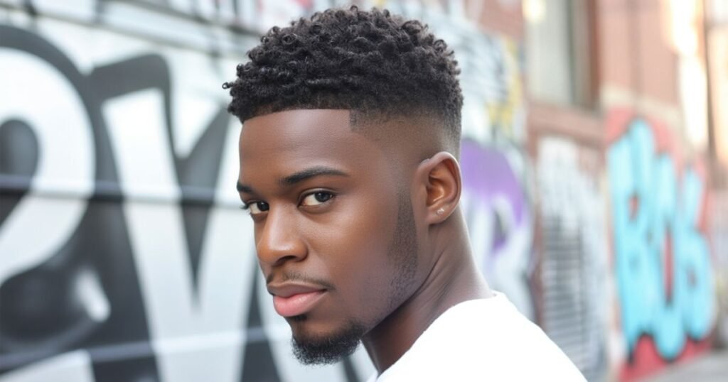 low taper fade curly hair