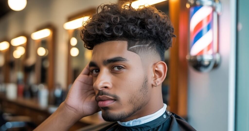 low taper fade curly hair