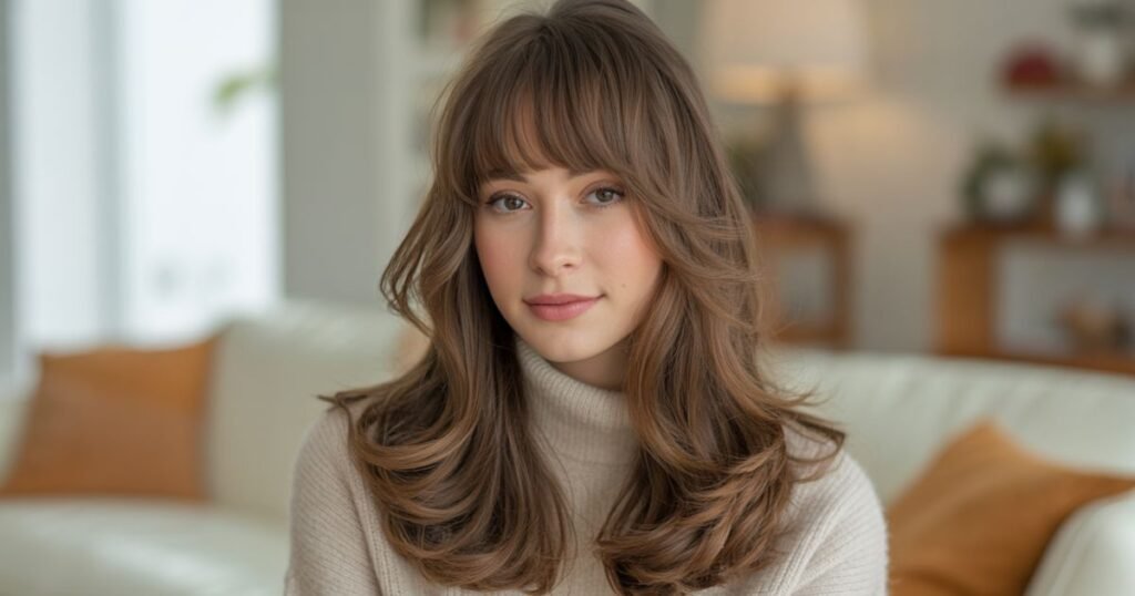 layered hairstyles with bangs