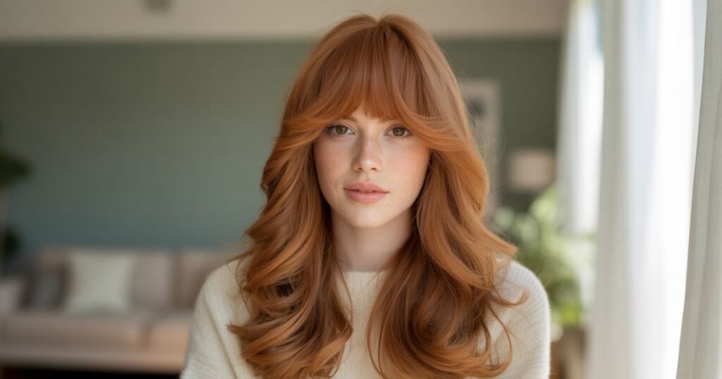 shoulder length curtain bangs