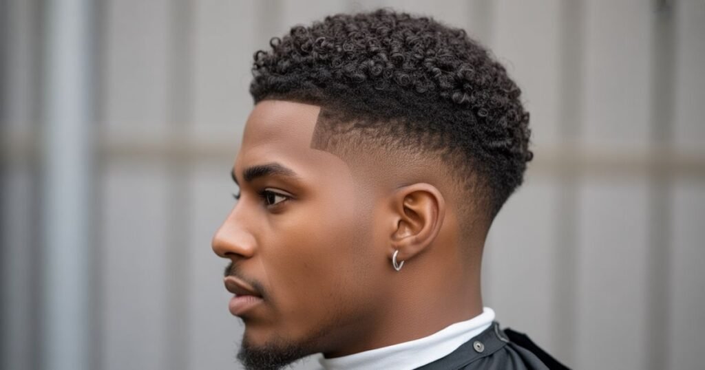 low taper fade curly hair