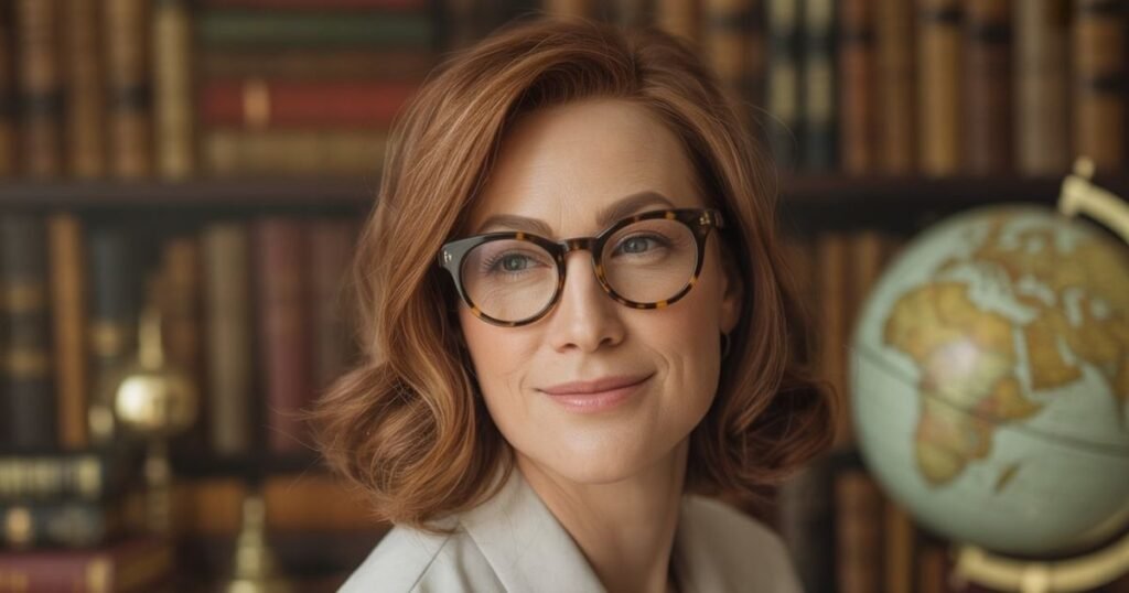 hairstyles for women over 50 with glasses