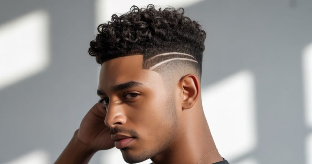 low taper fade curly hair