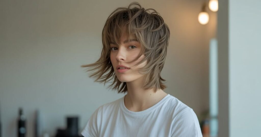 wolf cut bangs