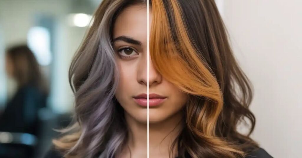 brown hair with money piece