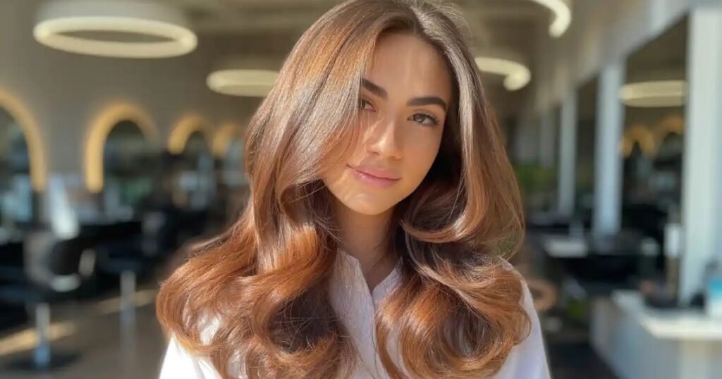 brown hair with money piece