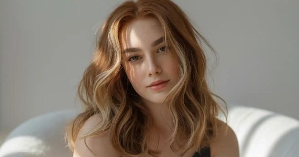 dark brown hair with blonde highlights