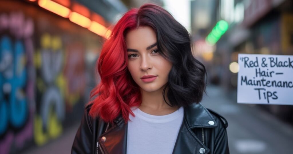 hair color ideas with red and black