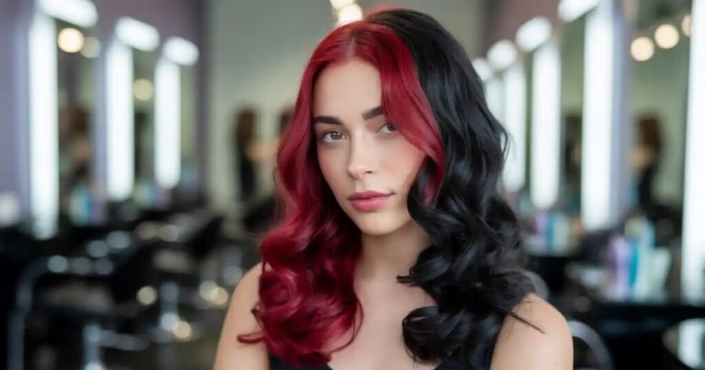 hair color ideas with red and black