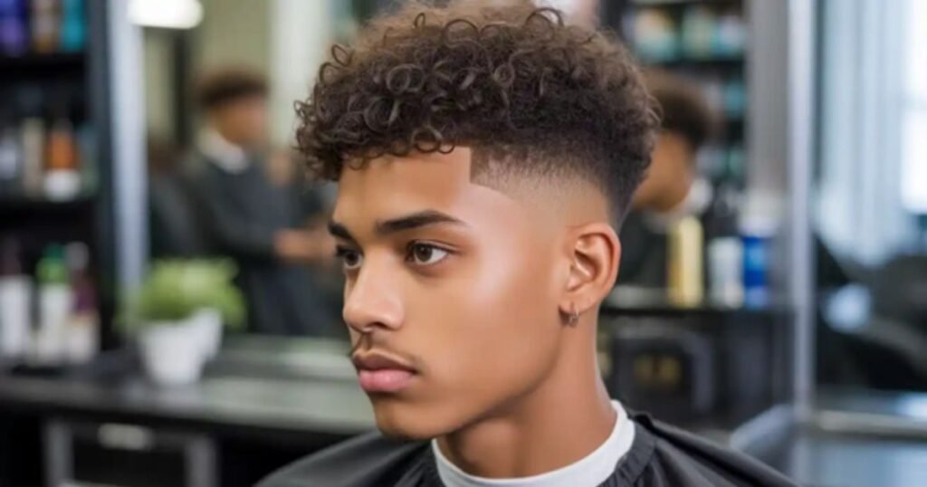 burst fade with curly hair ideas