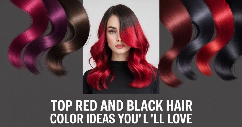hair color ideas with red and black