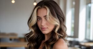 dark hair with money piece