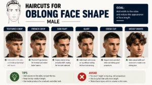 Haircuts for Oblong Face Shape Male